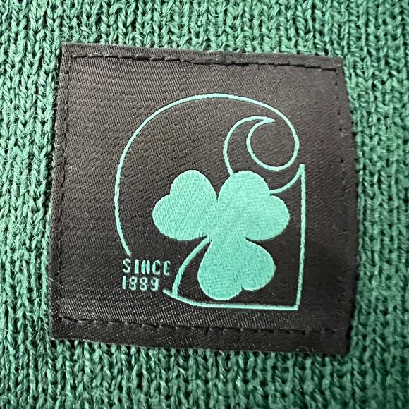 CARHARTT St. Paddy's Shamrock Patch Rib Knit Green Branie Hat Style 105217 - Picture 3 of 5